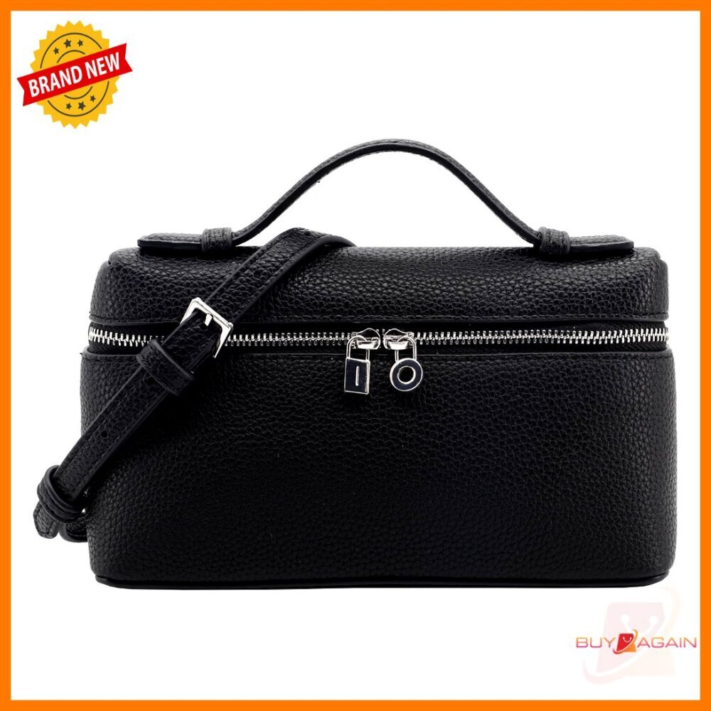 Synthetic Leather Crossbody Bag With Top Handle, Roomy Pouch Purse